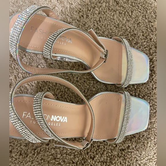 Fashion Nova Silver Color Wedge Heels - Picture 7 of 11